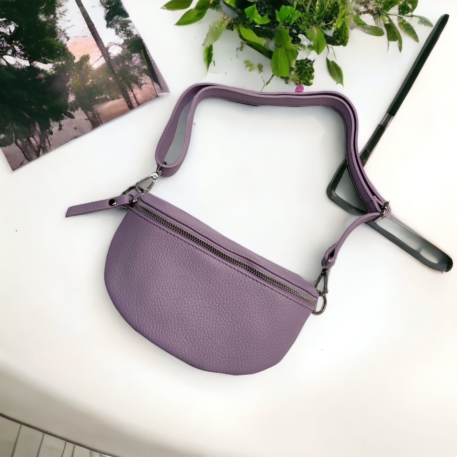 Purple leather fanny online pack